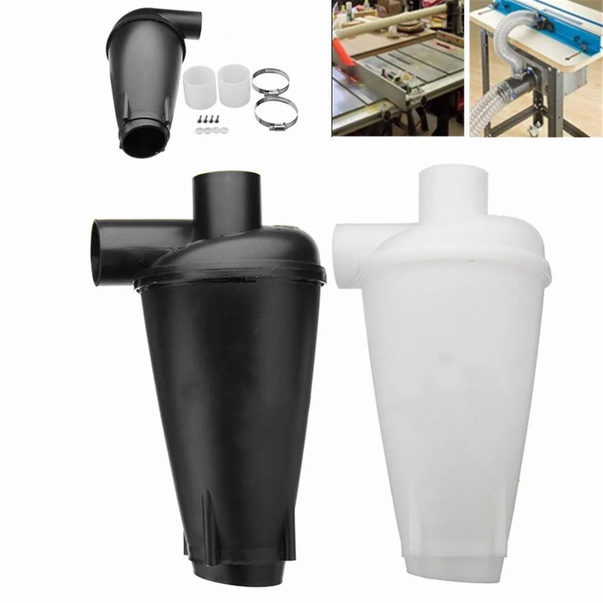 

Industrial Extractor Dust Collector Set Plastic Cyclone Dust Separator Vacuums Cleaners Filter for CNC Machining Wood Working