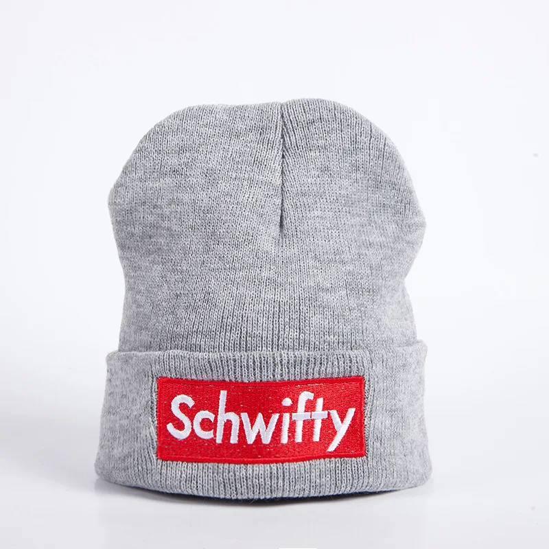 Получите Schwifty Beanie Рик и Морти зимние вязаные шапки Schwifty бренд унисекс теплые Skullies Beanie вышивка лыжные вязаные шапки - Цвет: gray