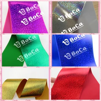

3 inch (75mm) solid hologram grosgrain ribbon many color for choose for big bow and decorate ,100yards/lot