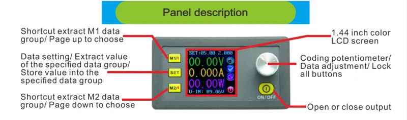 RD DP50V5A Постоянное Напряжение Ток понижающий Программируемый Модуль питания понижающий преобразователь напряжения цветной ЖК-вольтметр