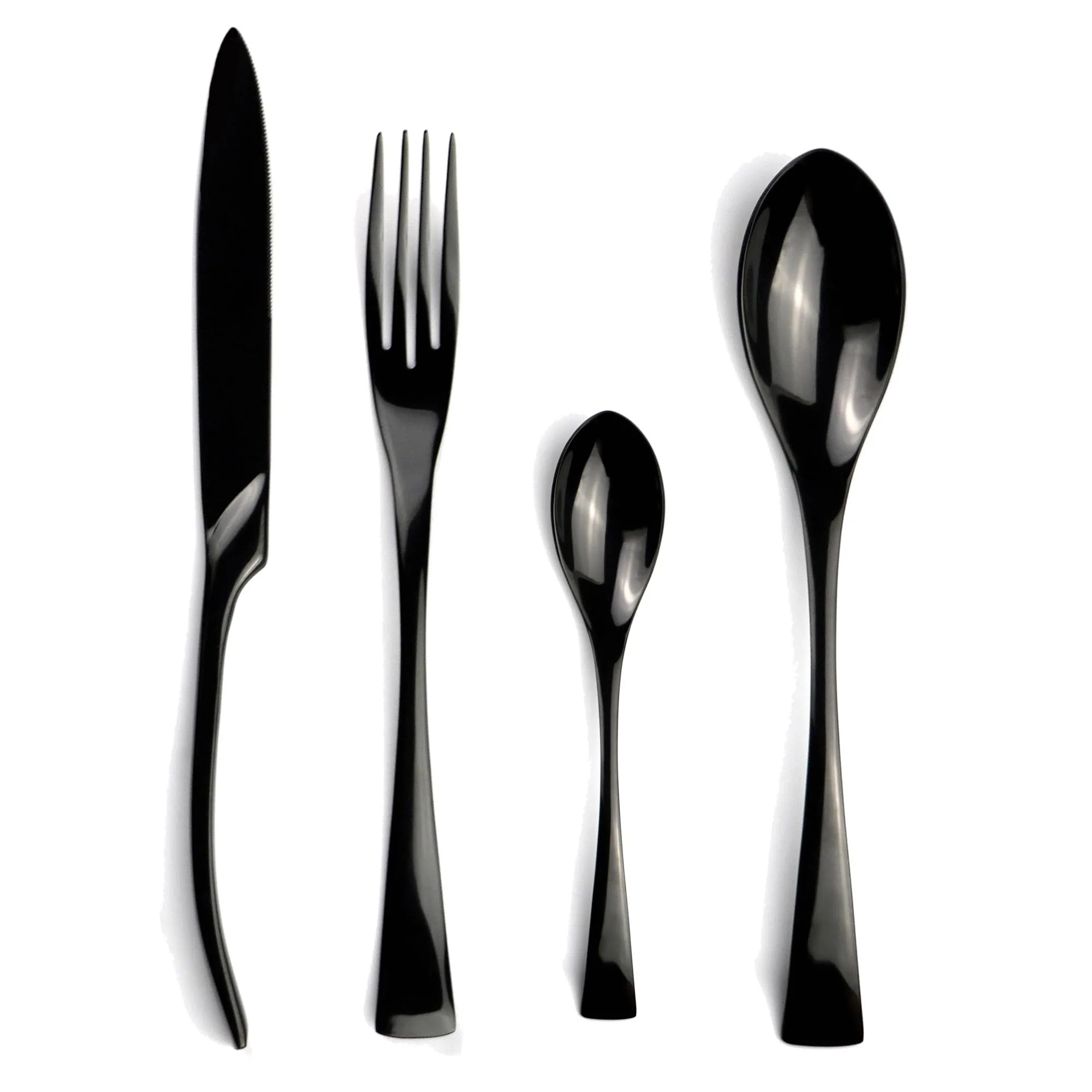 

4 Pcs/set Black Cutlery Set Mirror Polishing Stainless Steel 304 Flatware Set Gold Utensils Kitchen Dinnerware Knife Fork Spoon