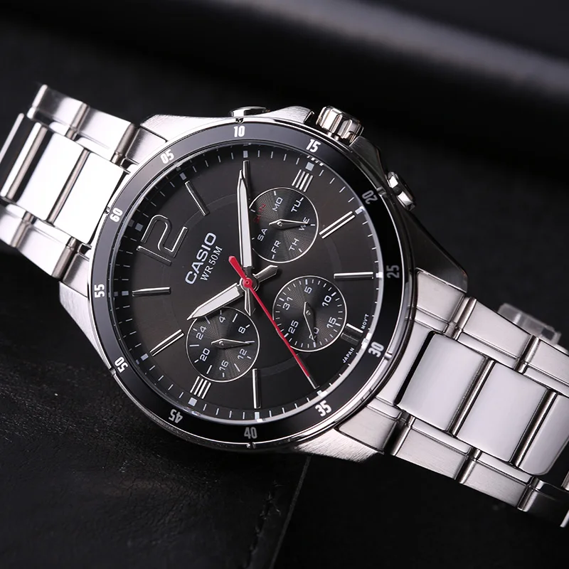 Часы Casio Мужские деловые повседневные с указкой кварцевые мужские часы для
