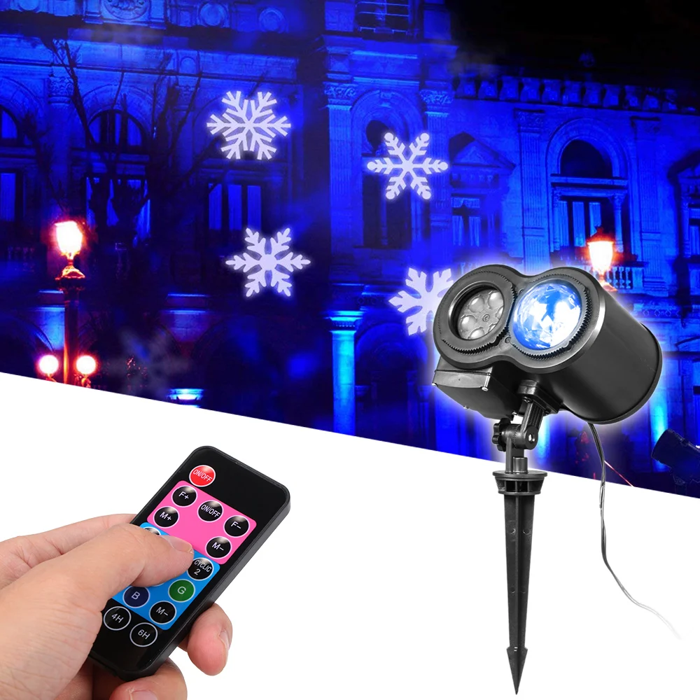 

Water Wave Lamp Adjustable LED Kaleidoscope Projector Projecting Halloween/Xmas Light Lawn Landscape Spotlight 12pcs Colorful