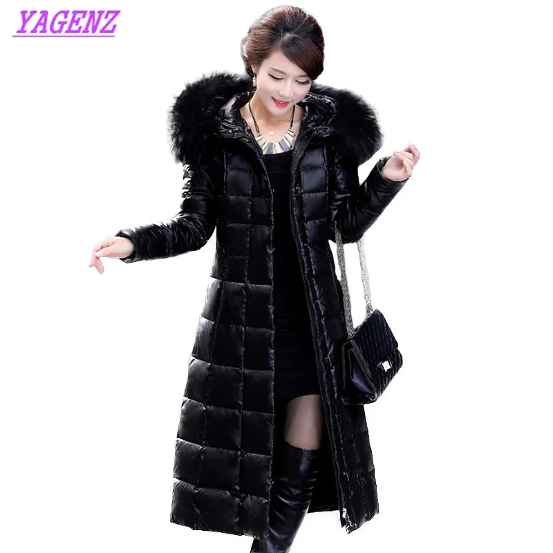 Middle aged Women Long Down cotton Jacket Winter Thick