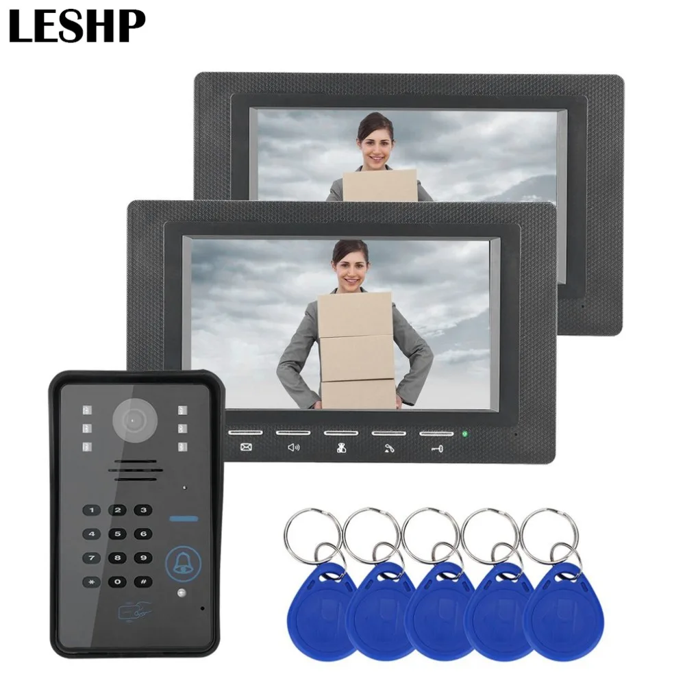 

7 inch RFID Monitor Video Door Phone Intercom Doorbell With IR Camera Night Vision Access Control System two video doorphone