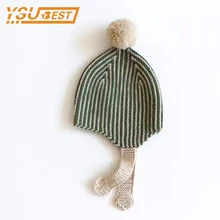 New 2017 Knitted Cotton Hat Newborn Baby Hat Autumn Winter Baby Hats Cute Kids Boy Cap Bonnet Infant Boys Girls Knitted Hat