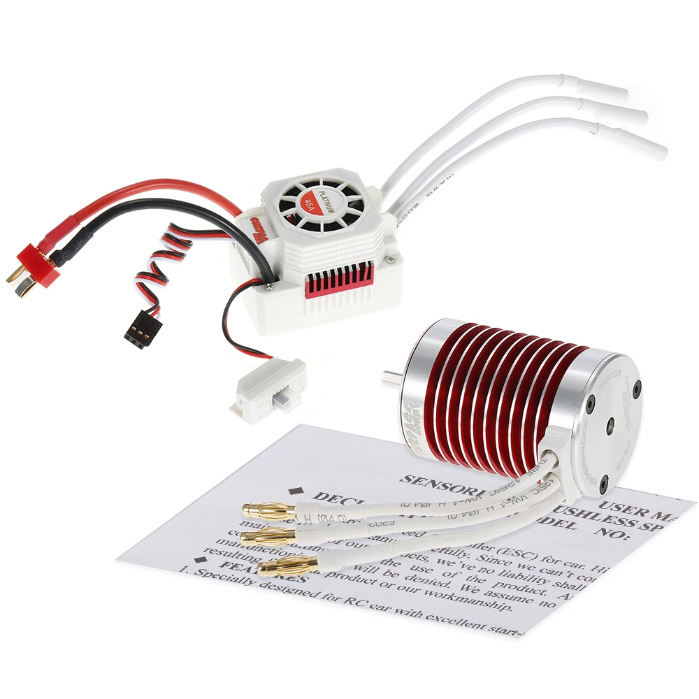 Platinum Set Waterproof F540 3930KV 4370KV Brushless Motor with 45A ESC RC Car Part Kit for 110 112 RC Car Truck Model Toys (7)