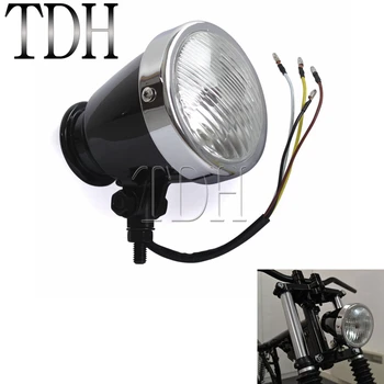 

Motorcycle H4 12V Metal Retro Headlight Lamp Clear Glass For Harley Dyna Softail Sportster 1200 Bobber Chopper Cafe Racer