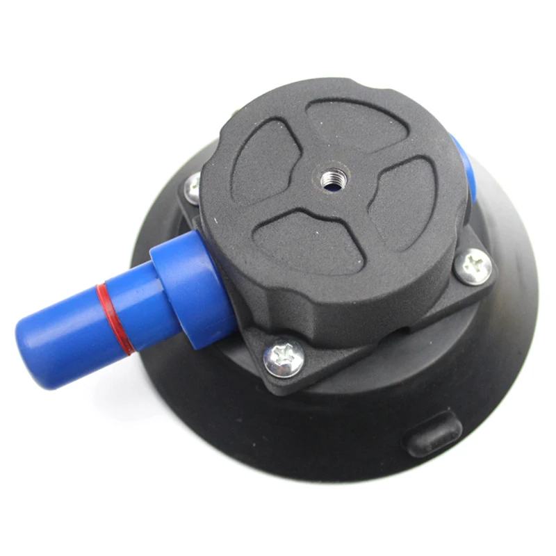  Heavy Duty 4.5 Inch Black Rubber Vacuum Suction Cup For Lamp Stand With M6 Bolt And Adjustable Knob