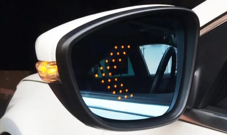  Osmrk rear view blue mirror with led yellow turn signal arrow and electric heating for Volkswagen p - 32811415423