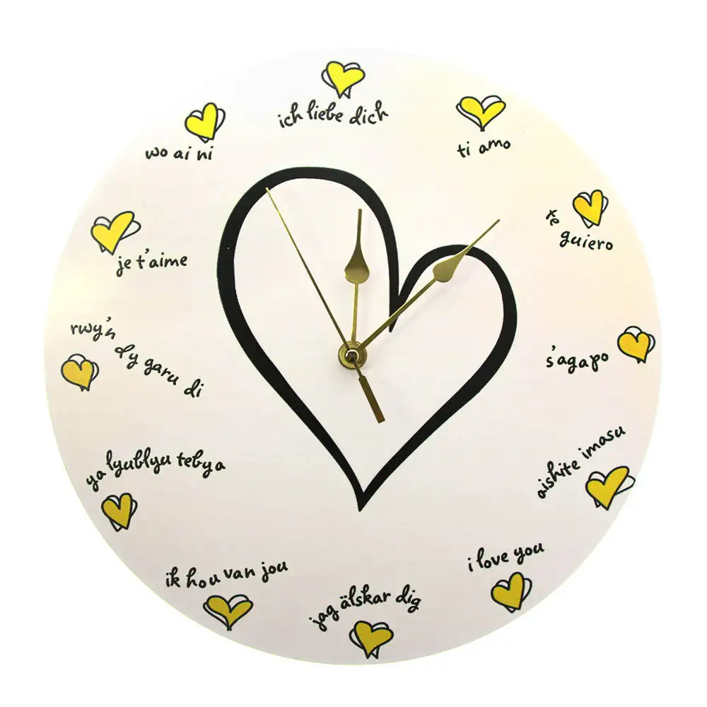 

I Love You in 12 Different Languages Charming Silent Loving You Wall Clock Romantic Confession Multicolored Clock Valentine Gift