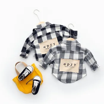 

Kids Shirts for Boys Classic Plaid Causal Long Sleeve Shirts for Children Blouse Toddler Shirts Boys School Uniform TOP Spring