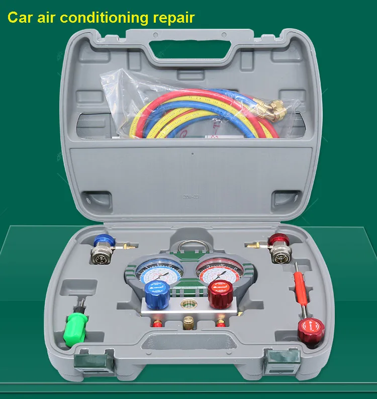 Хладагент и фторид манометр инструмент для ремонта манометр набор со шлангом для домашнего и кондиционера
