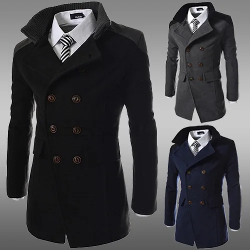 Men's Wool jacket Jackets Brand coat Men Woolen Coats Middle Long