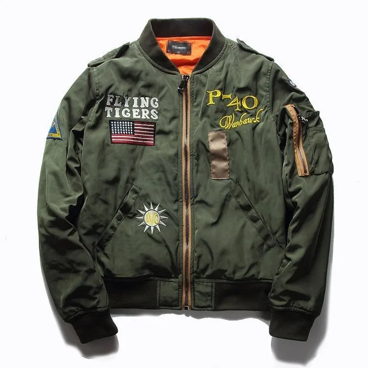 

2017 Womens Spring Jackets Mens Coats MA1 Jacket Military Army Flying Tigers Bomer Jacket Cool Baseball Flight Jacket