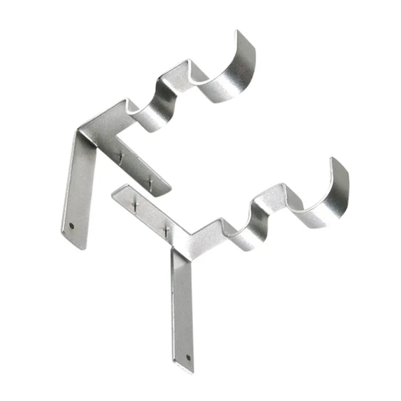1 Pair Curtain rod bracket silver Hang Curtain Rod Holders Tap Right Into Window Frame Curtain Rod Bracket #2h08 (3)