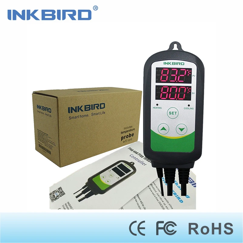 Inkbird ITC-308 Temperature Controller Digital Thermostat for Homebrewing Greenhouse Heating Cooling