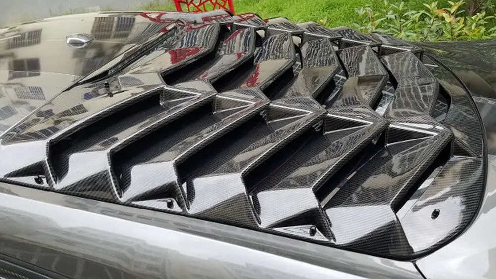 ABS/углеродное волокно крышка L amborghini стиль заднего лобового стекла для- Ford Mustang бодикит оконная вентиляционная решетка гоночная отделка