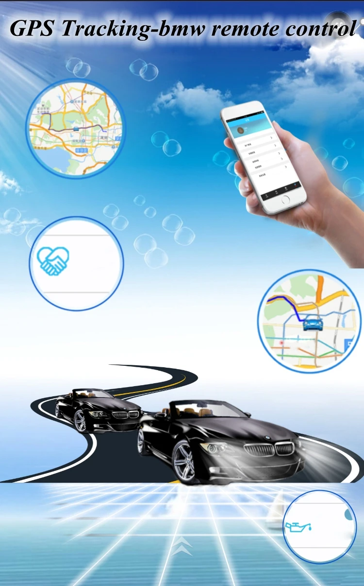  PLUSOBD Car Alarm GPS Tracking Engine Remote Start Stop System GSM Smartphone App Control For BMW 3