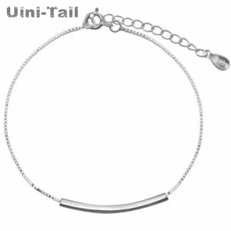 Uini-Tail,, стиль, простой и простой, с перекрестным узором, Женские Ювелирные изделия из стерлингового серебра 925 пробы, дикие ювелирные изделия, браслет GN422