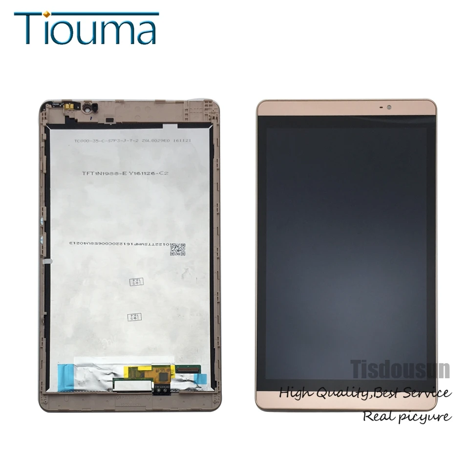 

Gold Full LCD DIsplay + Touch Screen Digitizer Assembly With Frame For Huawei Mediapad M2 8.0 M2-801L M2-802L M2-803L Free Shipp