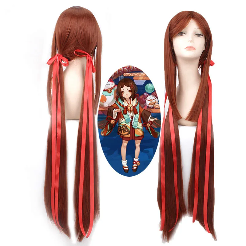 

Zashiki-warashi hair jewelry 100cm 350g synthetic straight hair accessories extension for Onmyoji cosplay wigs