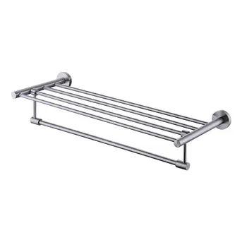 

Bath Towel Rack Towel Bar 24-Inch SUS 304 Stainless Steel Bathroom Storage Organizer Shelf RUSTPROOF Wall Mount Brushed Finish
