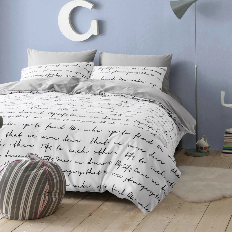 

Russia Spain Bedding Set Netherlands France Europe Queen King Single Duvet Cover Set Bed Linen Set Black Gray BedClothes Letter