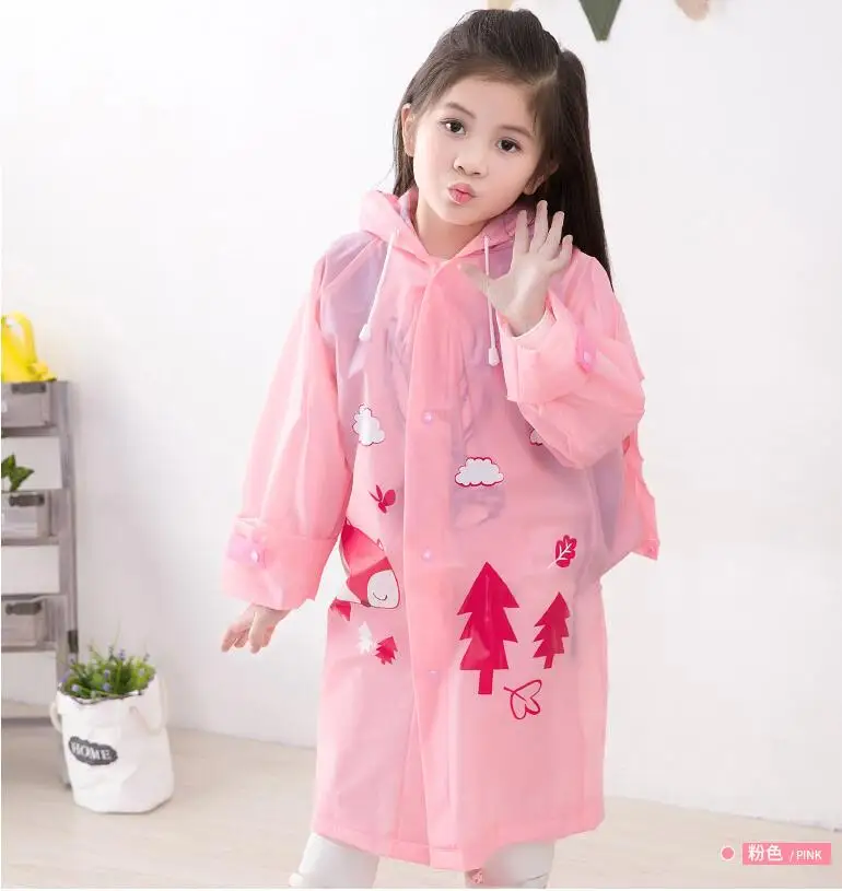 6.Students Raincoat With School Bags Cool Children Rain Coat Kids rain Jacket pocket Waterproof Rain Suit Children Raincoat Long Rain jacket