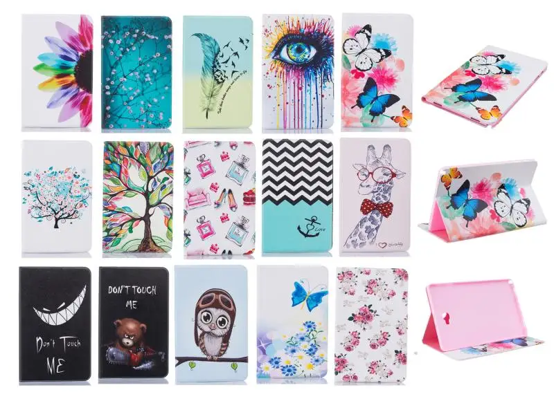 

Cover for Samsung Galaxy Tab A A6 10.1 2016 P580 P585 Tablet Case Cover Stand Holder Cute Painted PU Leather Wallet Coque Etui