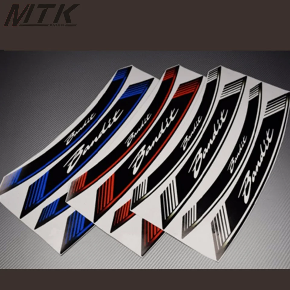 

For HONDA BANDIT Motorcycle 8X Thick Edge Outer Rim Sticker Stripe Wheel Decals