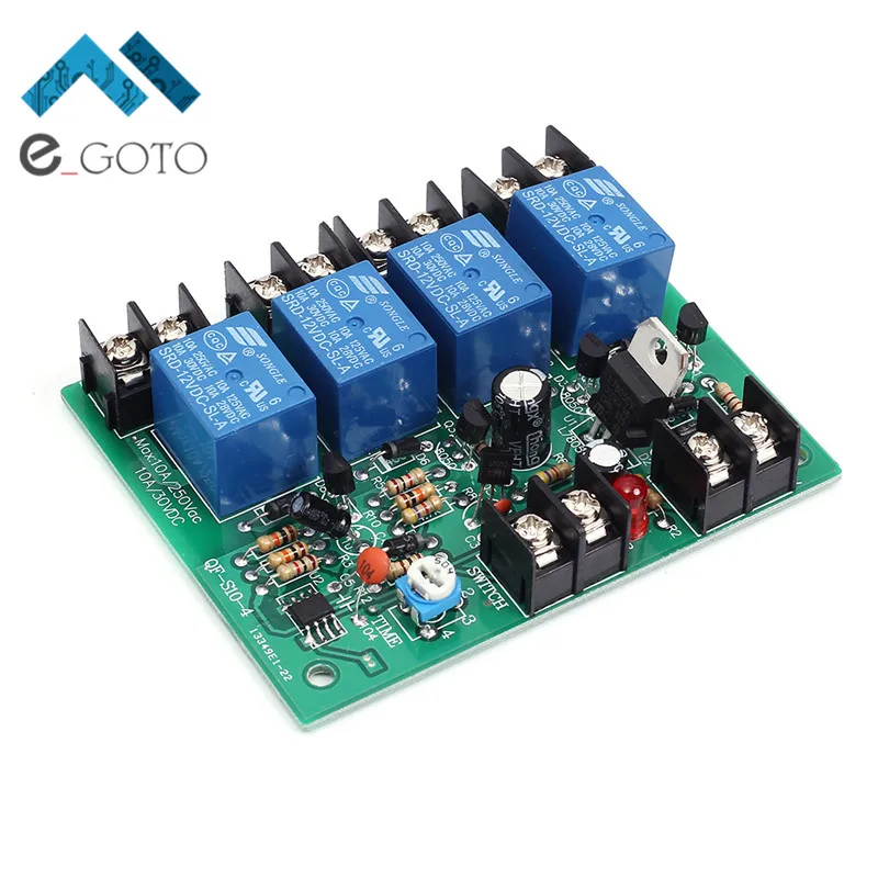 10A 250V 4 Channel Power Time Sequence Board 0.2 4s