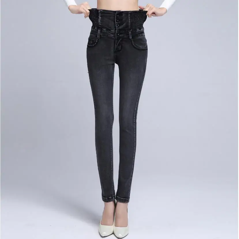 Женские джинсы с высокой талией 6xl, свободные штаны с эластичной резинкой на талии, брюки-карандаш размера плюс