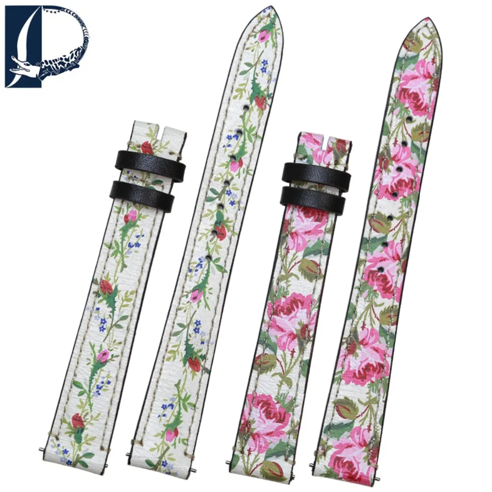 Pesno suitable for GUCCI G-Frame YA147406 YA147407 Calf Skin Leather Watch Band colorized Grain by 3D Printing