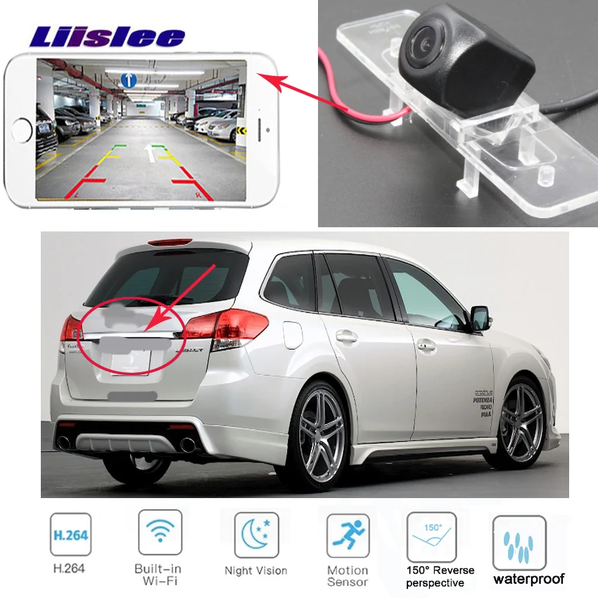 LiisLee Беспроводная Автомобильная камера заднего вида для Subaru Legacy Liberty Hatchback 2003-2009 CCD