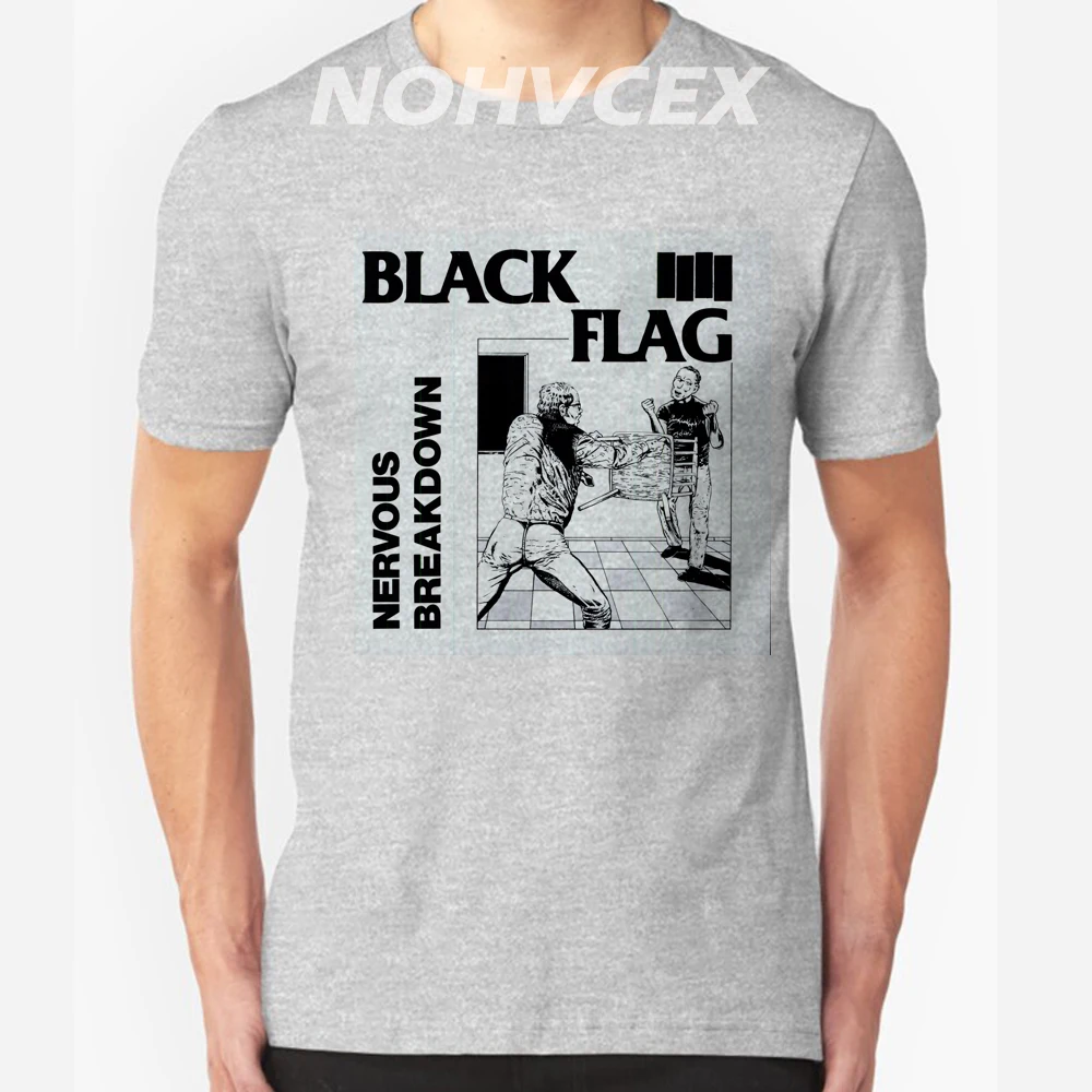 Футболка с черным флагом Мужская рок-группа Мужская футболка Топы с коротким рукавом и круглым вырезом хлопок