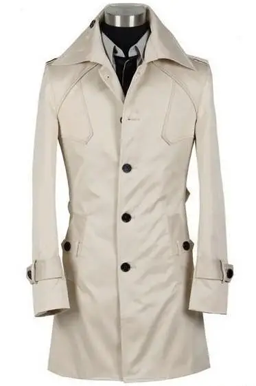 Длинные мужские пальто manteau homme - Цвет: Beige