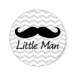 

3.8m Little Man Mustache Chevron Cute Boys Favor/Seal Classic Round Sticker