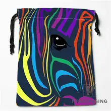 Пользовательские красочные зебры сумки на шнурке Печать Мода Путешествия хранения мини мешок плавать Пешие прогулки игрушка мешок размер 18x22 см#171203@ 2-02