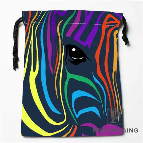 Custom Colorful Zebra Drawstring Bags Printing Fashion Travel Storage Mini Pouch Swim Hiking Toy Bag Size