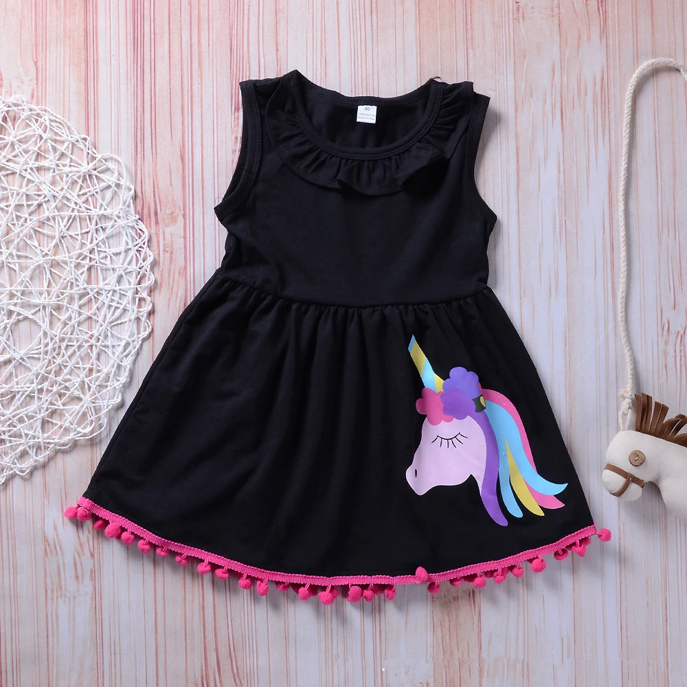 Yeedison Sleeveless Children Clothing Set 2018 Summer Girls Clothes Cotton Kids Outfit Suits 2Pcs Grils Unicorn Dress Pants Sets (4)
