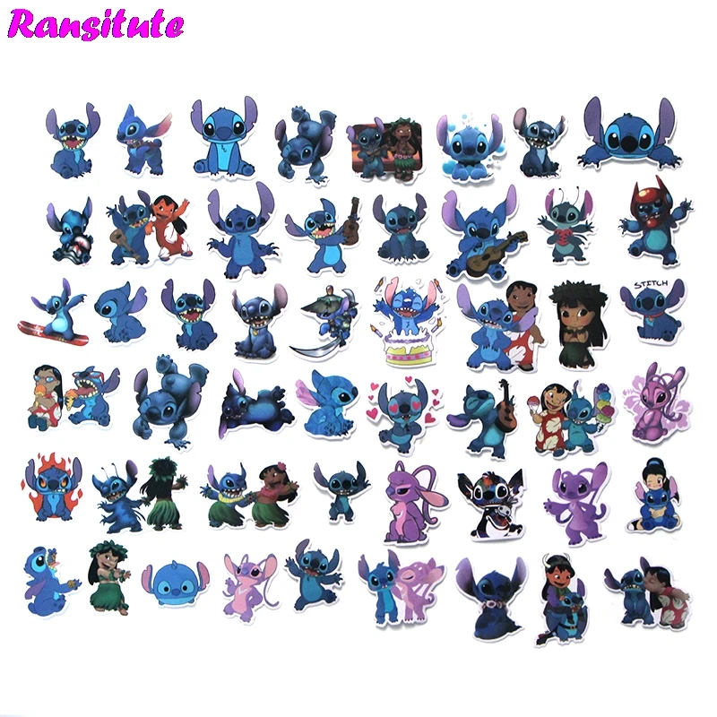 

R190 50pcs/set Cute Stitch PVC Waterproof Fun Sticker Toy Luggage Sticker Motorcycle and Luggage Notebook Sticker
