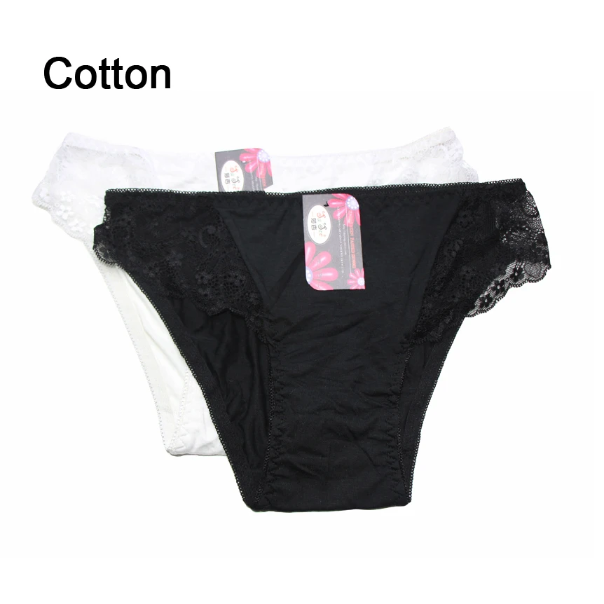 

Foreign Trade Fashion Underwear Women New Sexy Lace Lady Cotton Briefs Underpants Middle Waist Breathable Hip Plus Size Panties