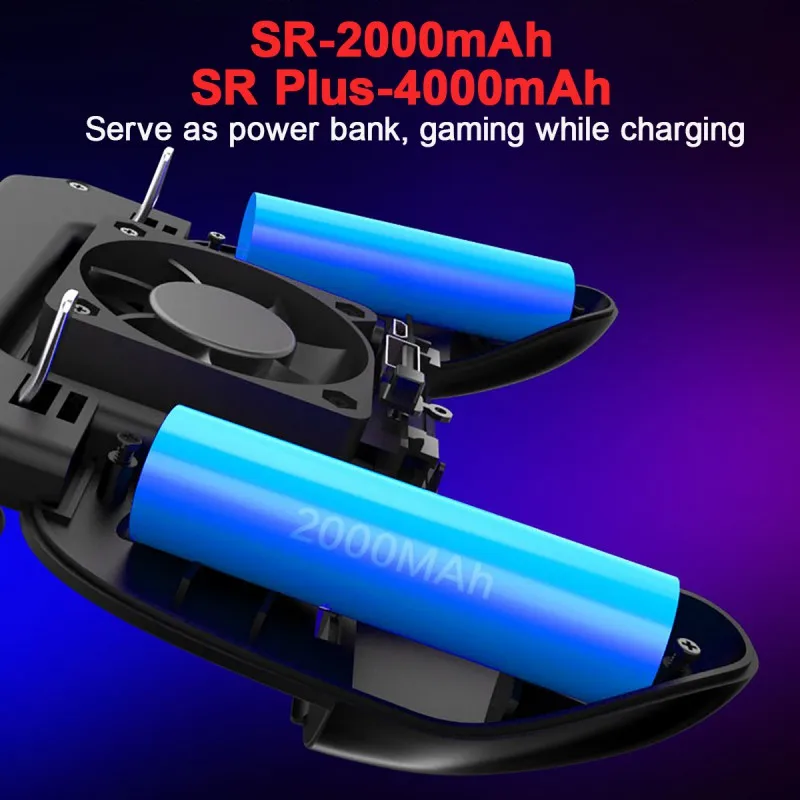 For PUBG Controller Gamepad Mobile Trigger L1R1 Shooter Joystick Game Pad Phone Holder Cooler Fan with 2000mAh Power Bank