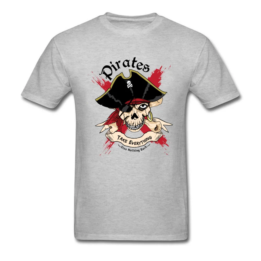 Family PIRATE Normal Short Sleeve T Shirt Lovers Day O-Neck Cotton Fabric Tops T Shirt for Boys T Shirt Casual PIRATE grey