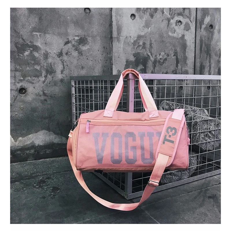 

Hip-hop Style Men's Fitness Bag Letters Multi-function Ladies Sports Bag Waterproof multi-layer separation sports bag