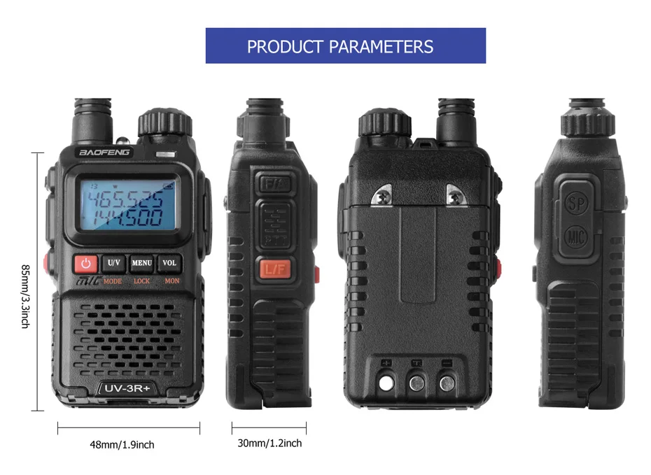 Baofeng UV-3R плюс иди и болтай Walkie Talkie мини Two Way Радио портативное Любительское радио UHF VHF двухполосный двухстрочный дисплей FM фонарик VOX CB радио