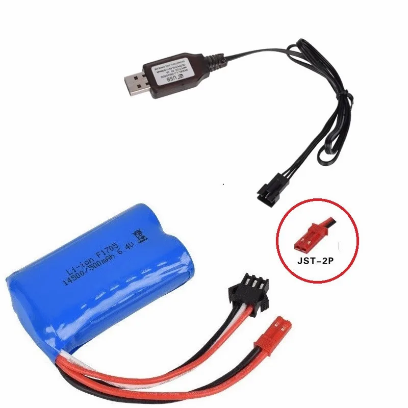 14500 500mah 6,4 v литий-ионная батарея для Wltoys 18401/18402 пульт дистанционного управления внедорожника 6,4 v зарядное устройство для радиоуправляемых игрушек автомобиля лодки Turcks - Цвет: Бургундия