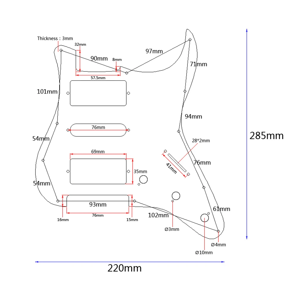 HSH деревянная Гитара Pickguard кленовое дерево с декоративным цветочным узором для
