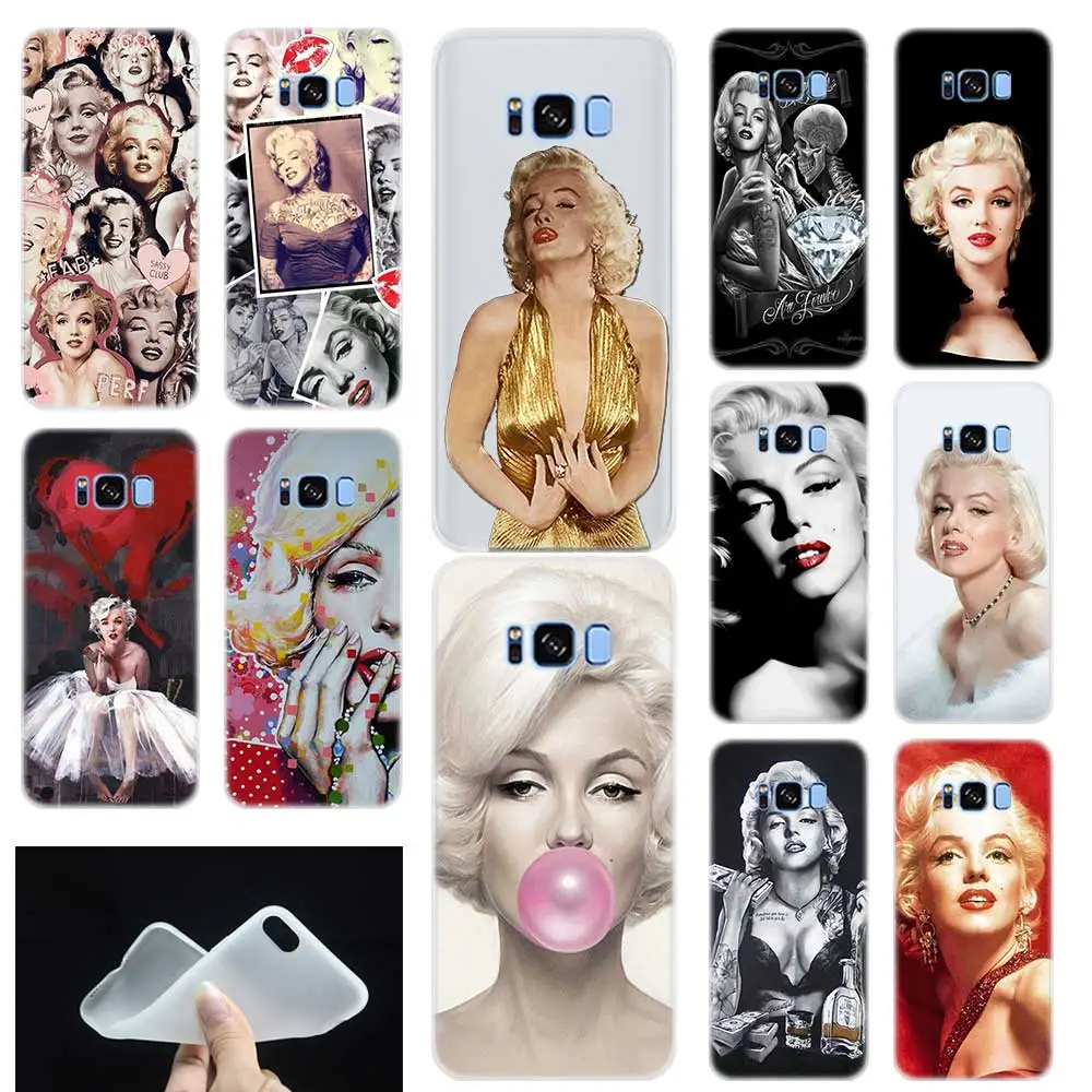 

Sexy Marilyn Monroe Soft TPU Silicone Phone Back Case Cover For Samsung Galaxy S6 S7 Edge S8 S9 Plus S10 plus E Note 8 9 10 pro